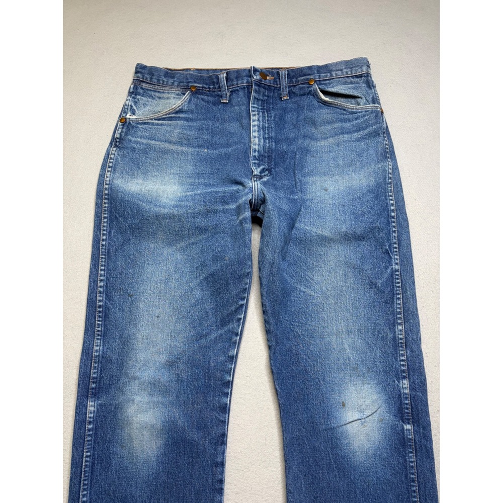Wrangler Jeans Mens 38x34 Blue 13MWZ Cowboy Cut Vintage 90s Made in USA Denim - Picture 2 of 12
